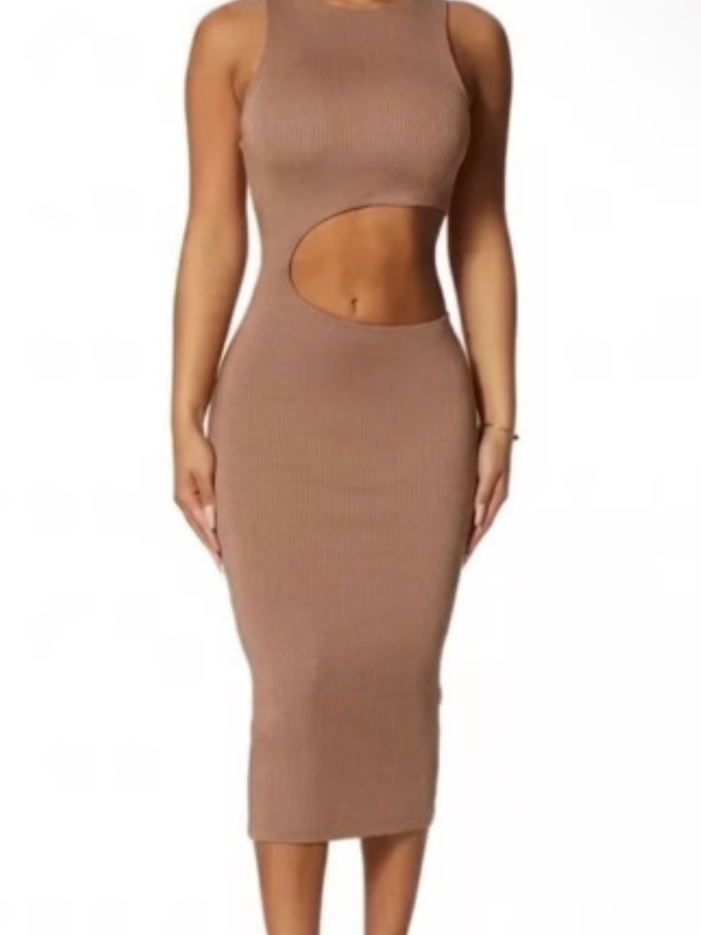 naked wardrobe Asymmetrical Cutout Maxi Dress